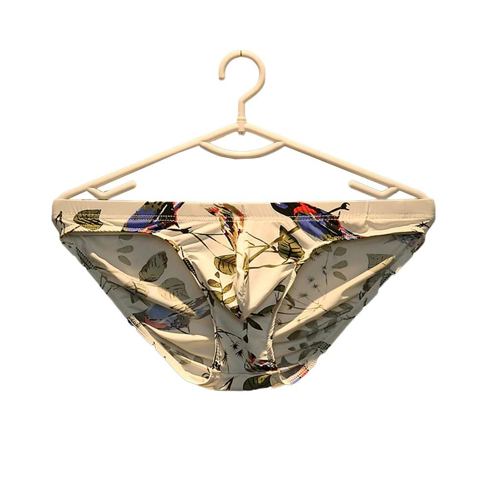 الطباعة ملخصات سراويل طباعة لينة الصيف السروال تنفس الحرير الجليد الكلسون منخفضة الخصر الذكور رجل الملابس الداخلية