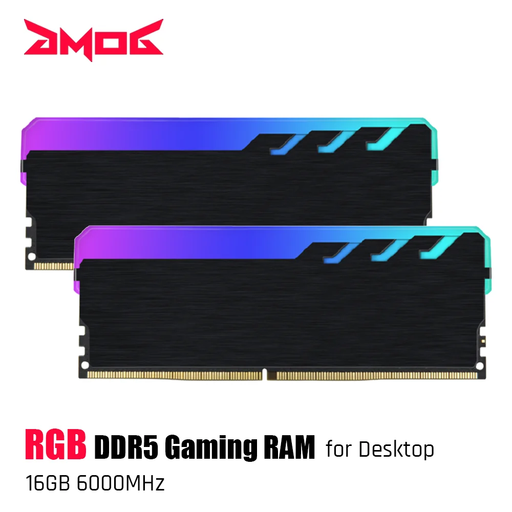 GMOG RGB DDR5 RAM 16GB 6000MHz CL48 EXPO & XMP Support Desktop Gaming Memoria RAM Lifetime Warranty with Heatsink