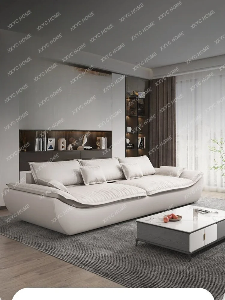 Sofa Italian Technology Fabric Sofa Living Room Small Apartment Straight Row Sailing  minimalist sofa  home furniture