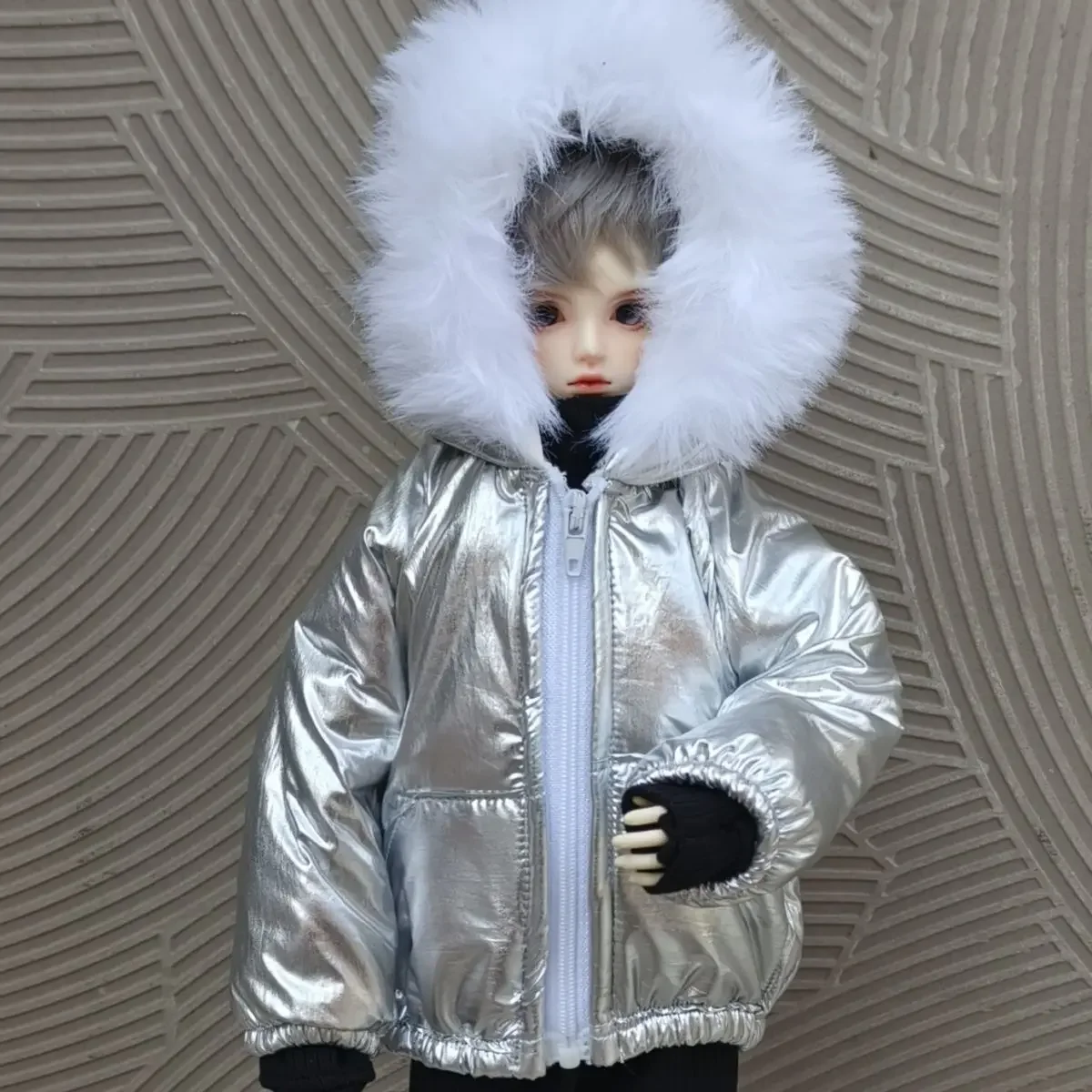 1/4 Doll's Clothes for Male Female Bjd Doll Warm Hooded Hand Pockets Winter Cotton Clothing Versatile Doll Accessories, No Doll