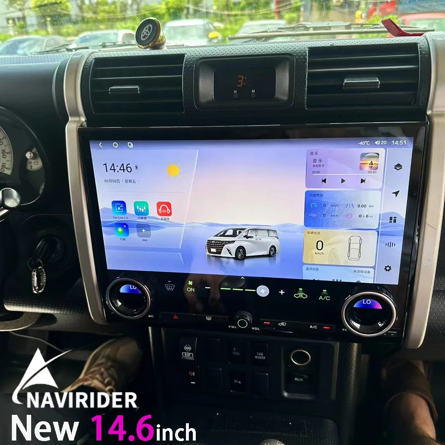 14.6INCH QLED Video Multimídia Player Carplay Car Radio For Toyota FJ Cruiser 2007-2020 RDS BT  Android 15Navigation Stereo