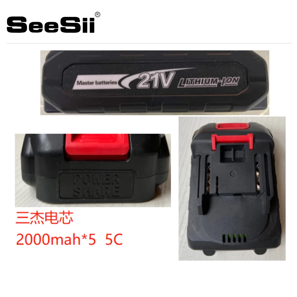 SEESII Battery 21V 2000mAh Lithium-Ion for SEESII Chainsaw Compatible with Makita Battery interface