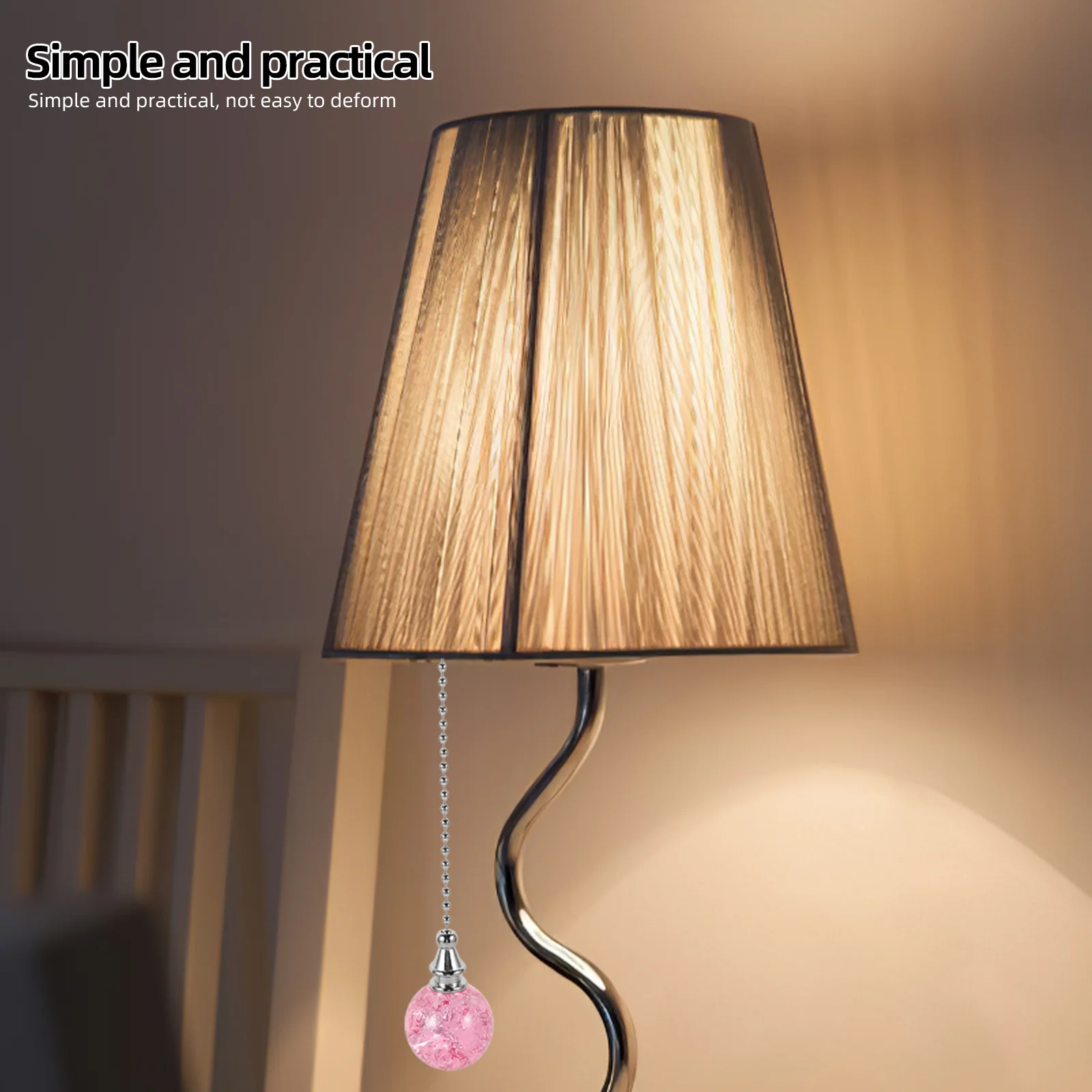 

2 Pcs Globes Beaded Extension Chains Ceiling Fan Pull Light Accessories Replacement Pendant Decoration