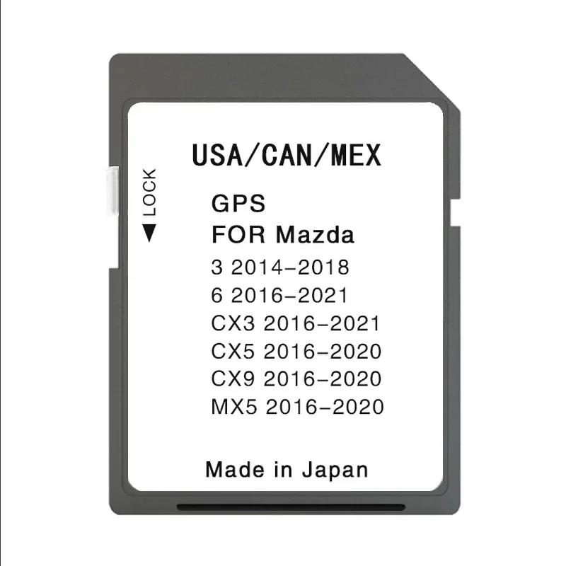 Tarjeta GPS para MAZDA 3, 2014, 2015, 2016, 2017, Sport Touring, Grand Touring, América del Norte, CAN, mapa SD de México