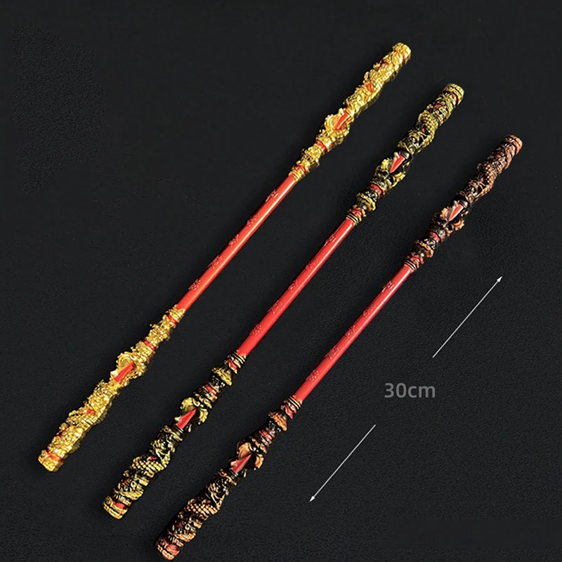 22/30cm schwarzer Mythos Wukong Waffe Sonnen affe Spiel goldene Kuschel Anime Metall Modell Souvenir Geschenke Handwerk Ornament