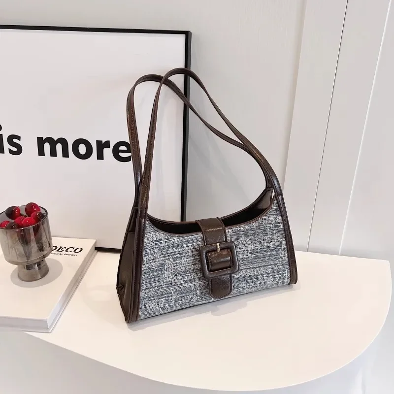 Trendy Denim Pathwork Hobos Shoulder Crossbody Bags Women Tote Handbags and Purses 2023 New Fashion Messenger Bag High Quality