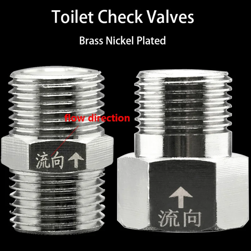 

Toilet Available Check Valve Anti-backflow Brass Nickel Plated 1/2" DN15 3/4" DN20