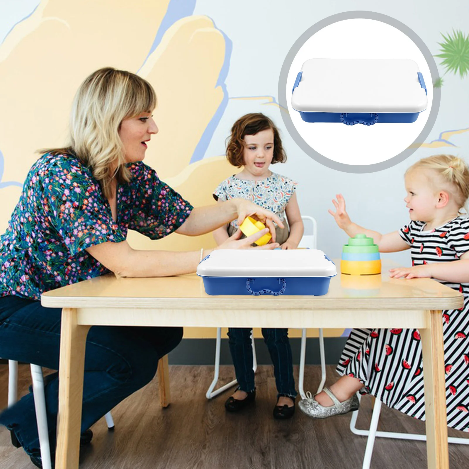 Zandtafel Opbergdoos Draagbare Zandbak Montessori Dienblad Handheld Plastic voor Zintuiglijk Spelen