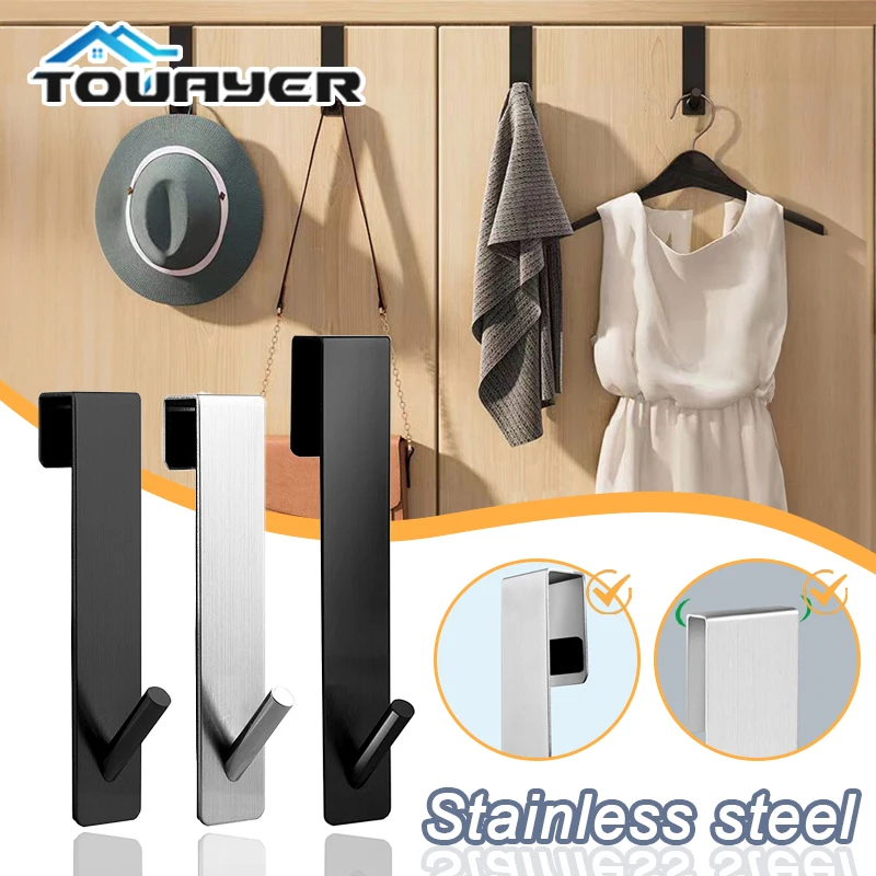 

1/2Pcs Bathroom Shower Door Hook Over Glass Door Shower Towel Rack Stainless Steel S-Shape Holder Hanger Bathrobe Hanger Hooks