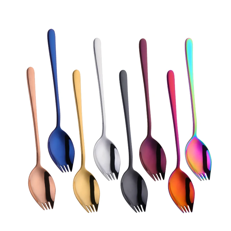 New 3 in 1 Spork Fit Spoon Fork Multi-functional Tableware Outdoor Travel Camping Hiking Cutlery Utensils Triple Picnic Gadget