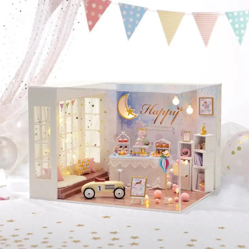 

OUZEY DIY Wooden Dollhouse Model, Dream Chaser Teenage Room Building Kit, Creative Gift for Girls Women 14+