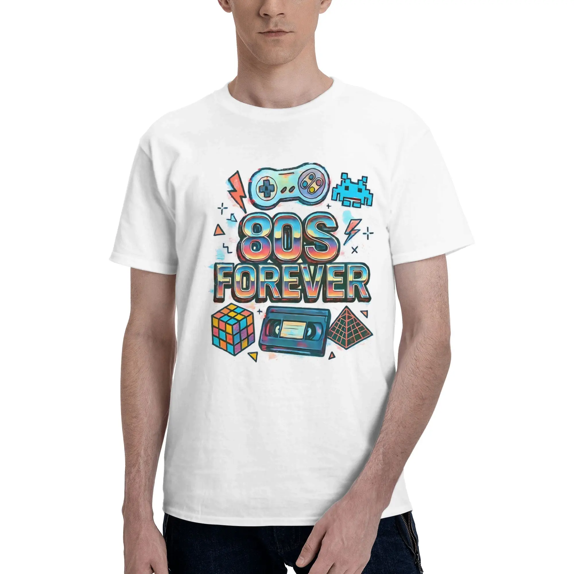Back to the 80's Retro Music Disco Party Tee Shirt for Men Women Gift Idea T Shirts  Cotton Clothes