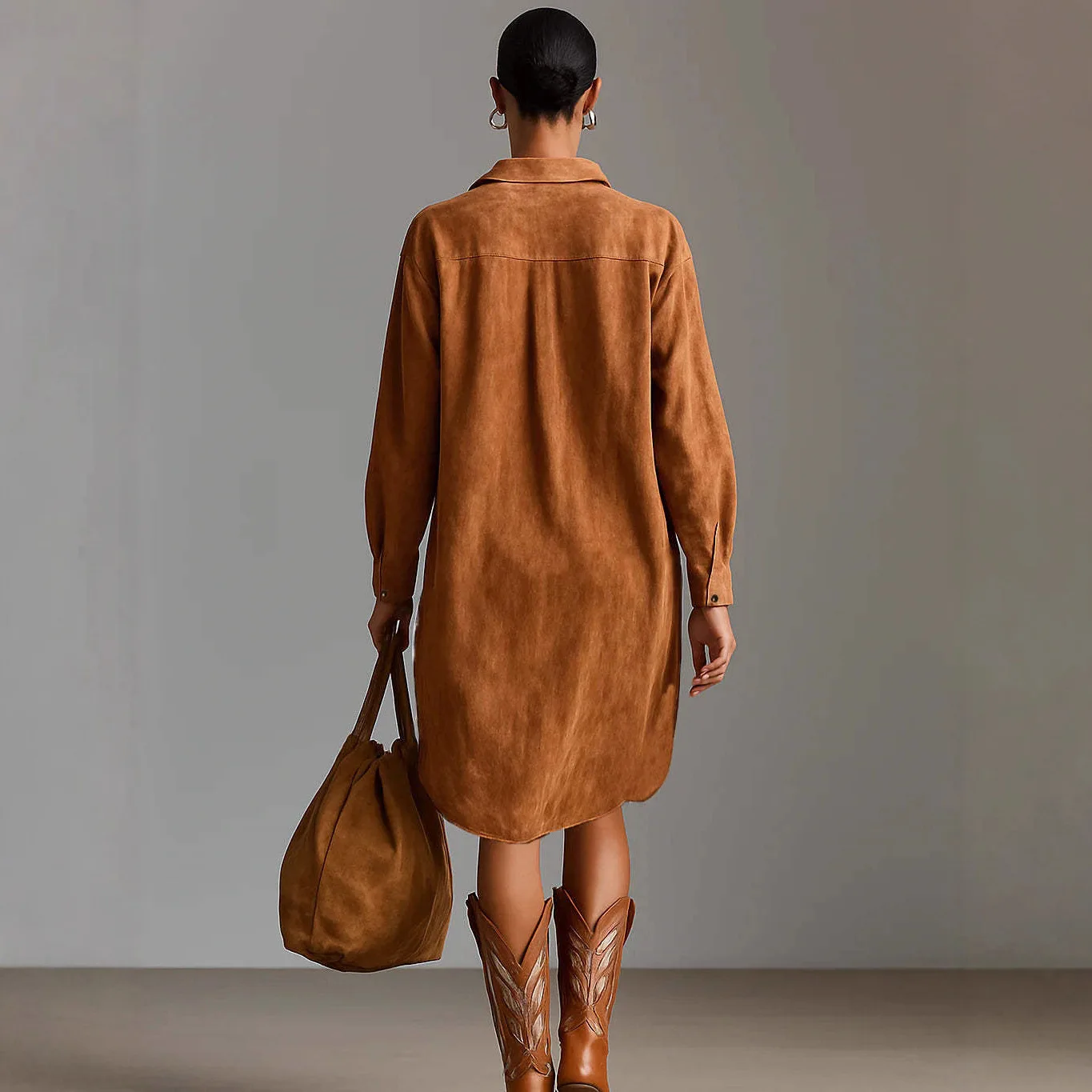 Fashion Embroidered Long Sleeve Short Shirt Dress Women 2025 Autumn Winter Flower Turn-down Collar Loose Mini Dresses Elegant