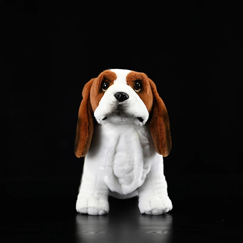 ตุ๊กตาบาสเซ็ตฮาวด์น่ารัก - ตุ๊กตาสัตว์จำลองแบบฝรั่งเศส นุ่มเหมือนจริง ของขวัญ