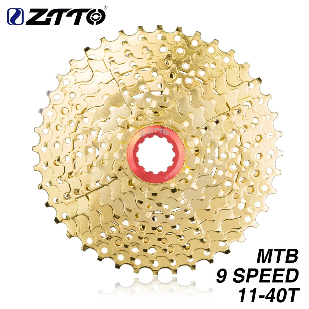 ZTTO 9 Speed Cassette 11-40 T Wide Ratio Freewheel Mountain Bike MTB Bicycle Cassette Flywheel Sprocket Compatible with Sunrace