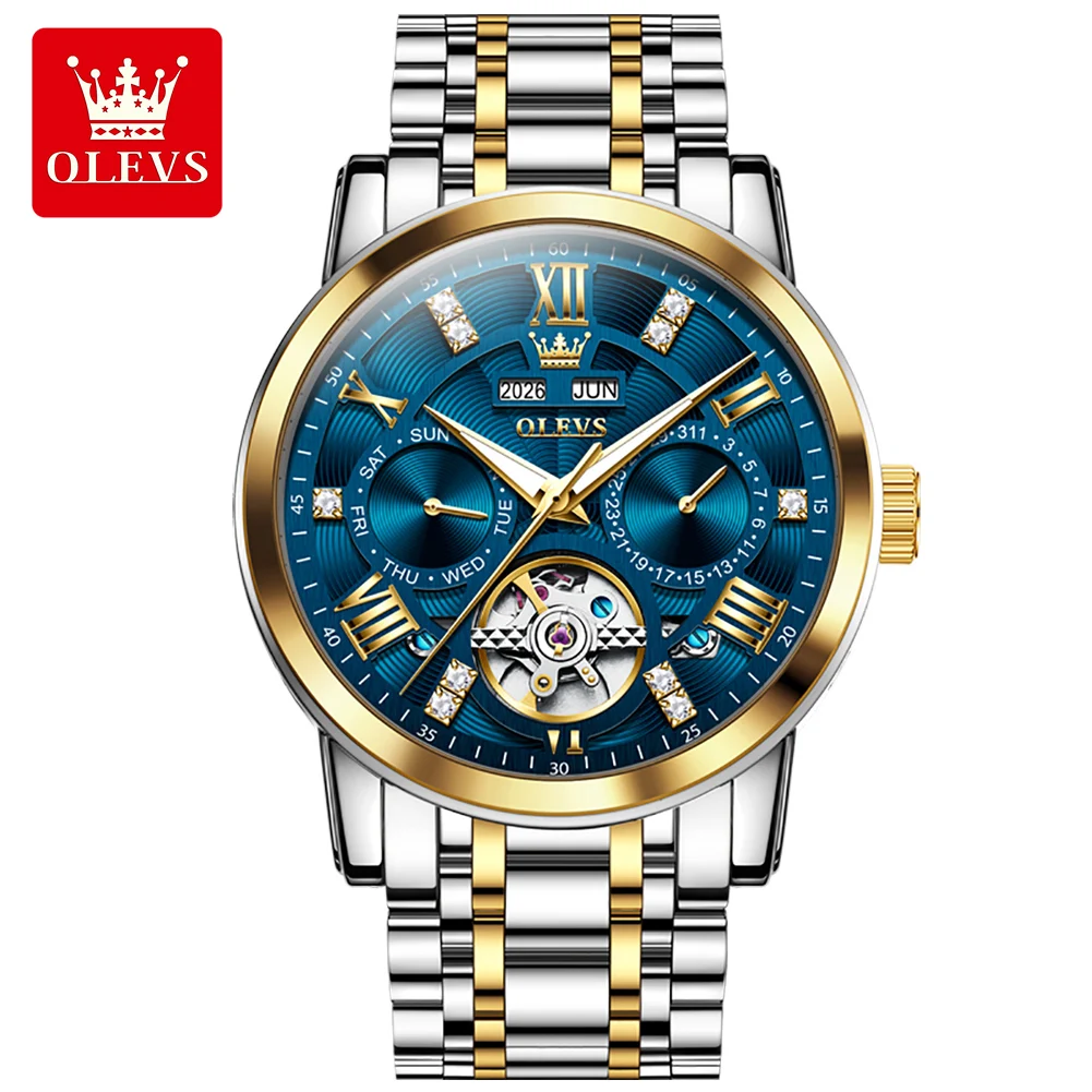

OLEVS 6701 Men's Automatic Watch Stainless steel Waterproof Luminous Multifunctional Mechanical Watces Man