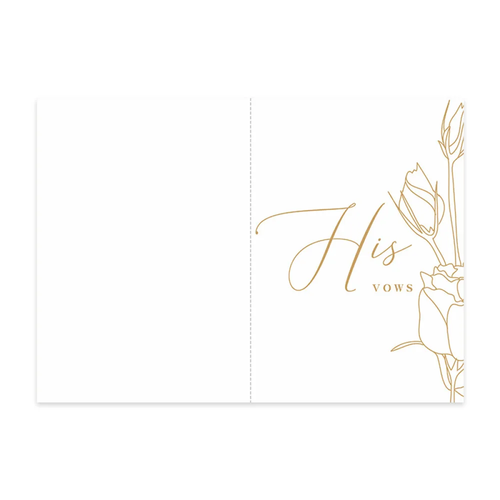 Romantic Wedding Vow Booklets Luxury Gold Stamping Marriage Promises Card Stationery Accessories For Bride And Groom