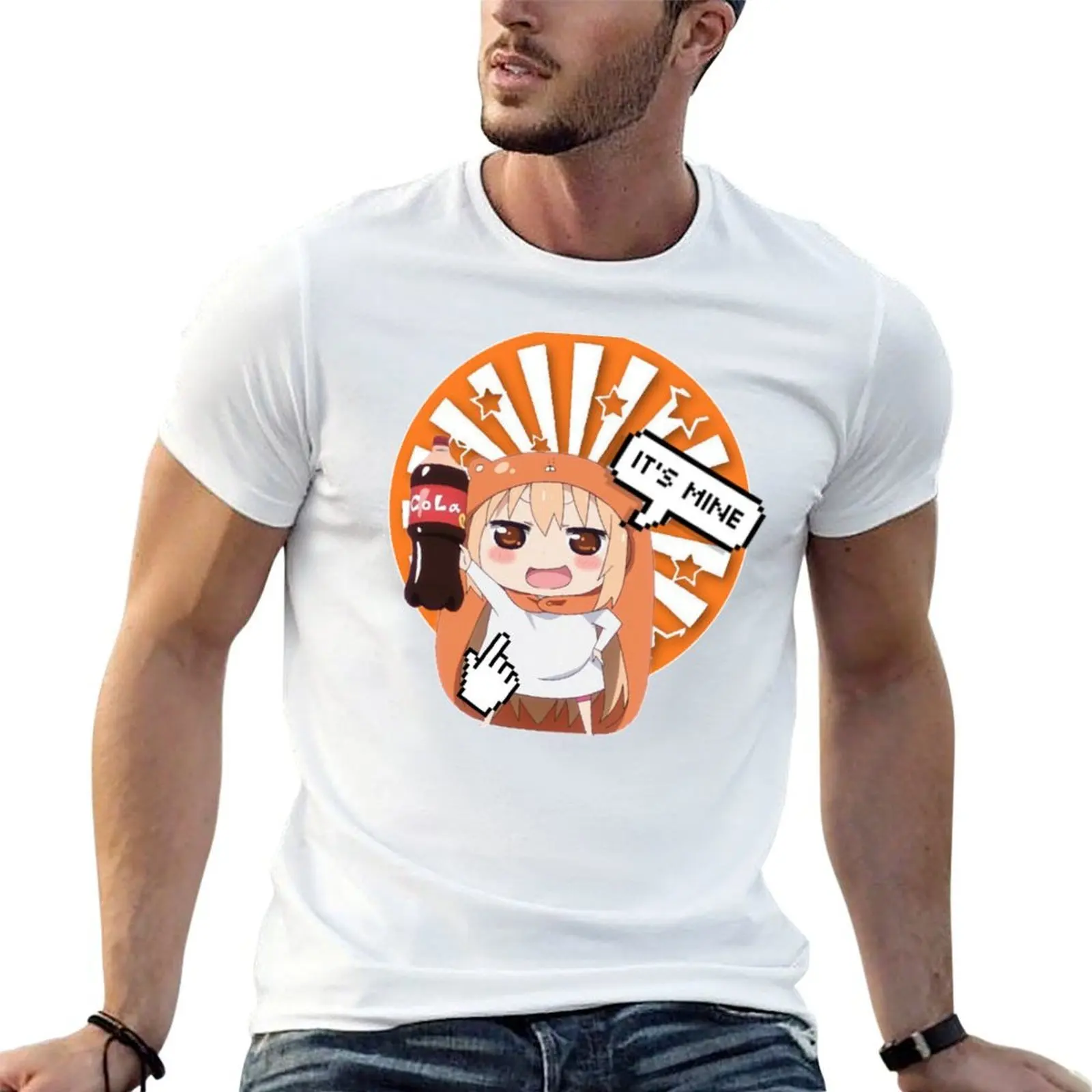 Himouto! Umaru-chan Chibi Anime Manga- Holding Cola - Its Mine T-Shirt man t shirt graphic man t shirt luxury T-Shirt
