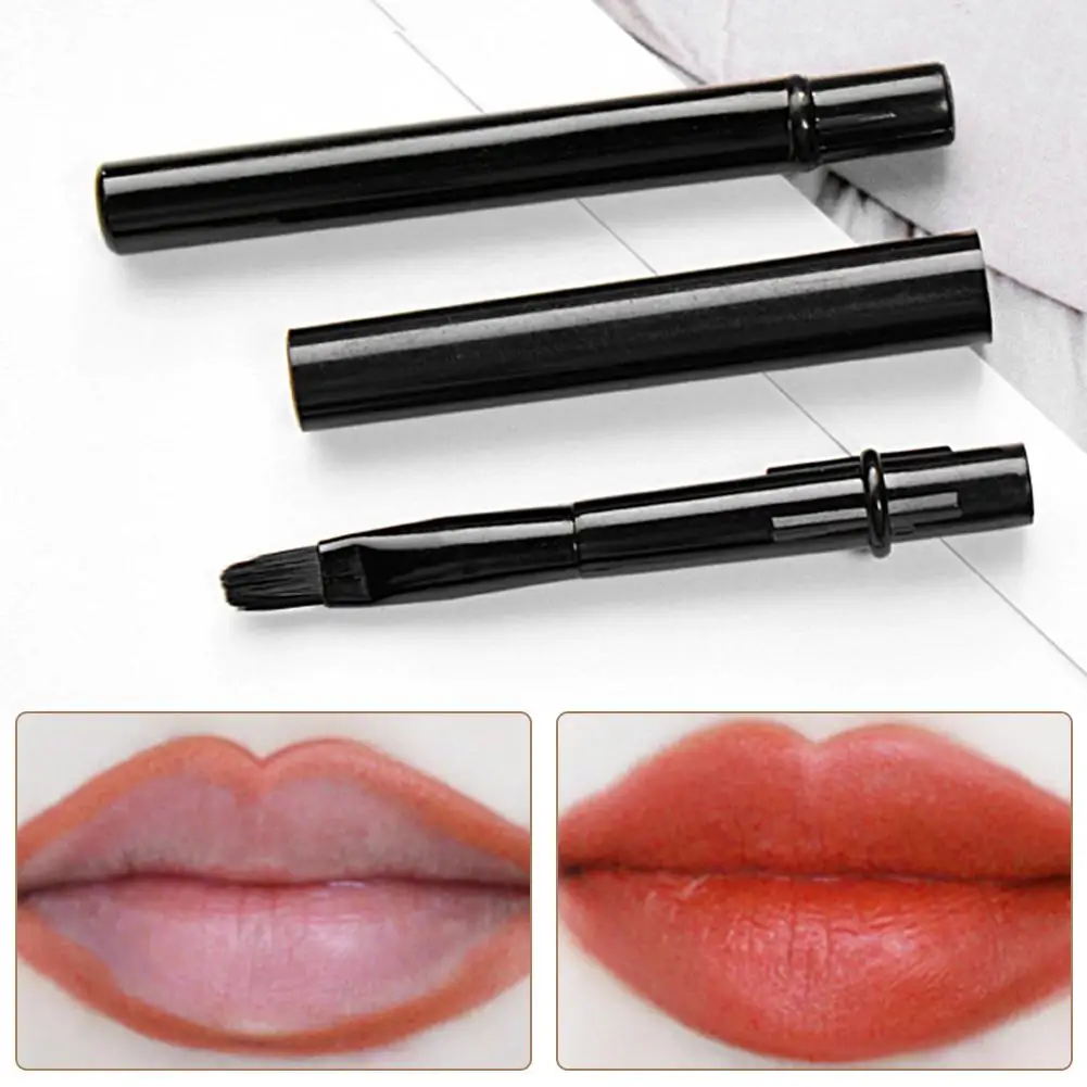 Makeup Lip Brushes Lipliner brushes Black with Cap Retractable Lipstick Brush Travel Portable lip scrub brush Gloss Makeup Brush