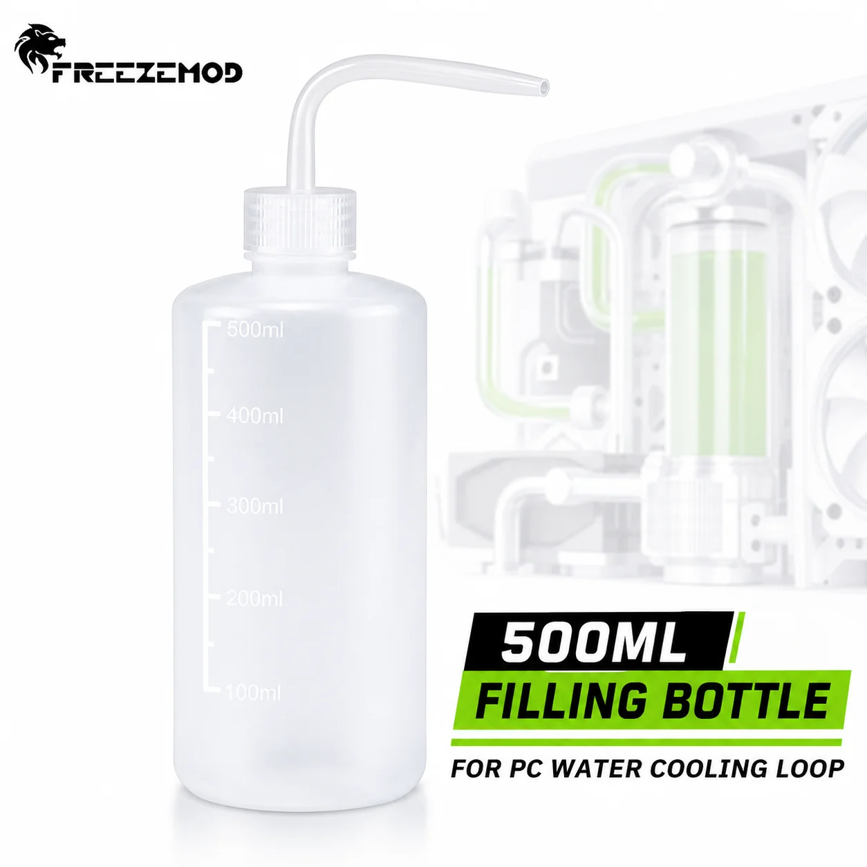 FREEZEMOD 0.5L Water Injection Bottle 500ml for Adding Water with Capacity Water Cooler Tool PETG Parts Cooling System ZYH-01