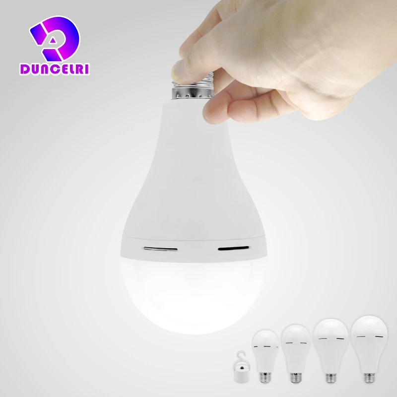 Awaryjna żarówka LED E27 7w 9w 12w 15w Akumulator 1200mAh 85-265V 110V 220V do namiotu kempingowego Lampa zewnętrzna Oświetlenie zewnętrzne