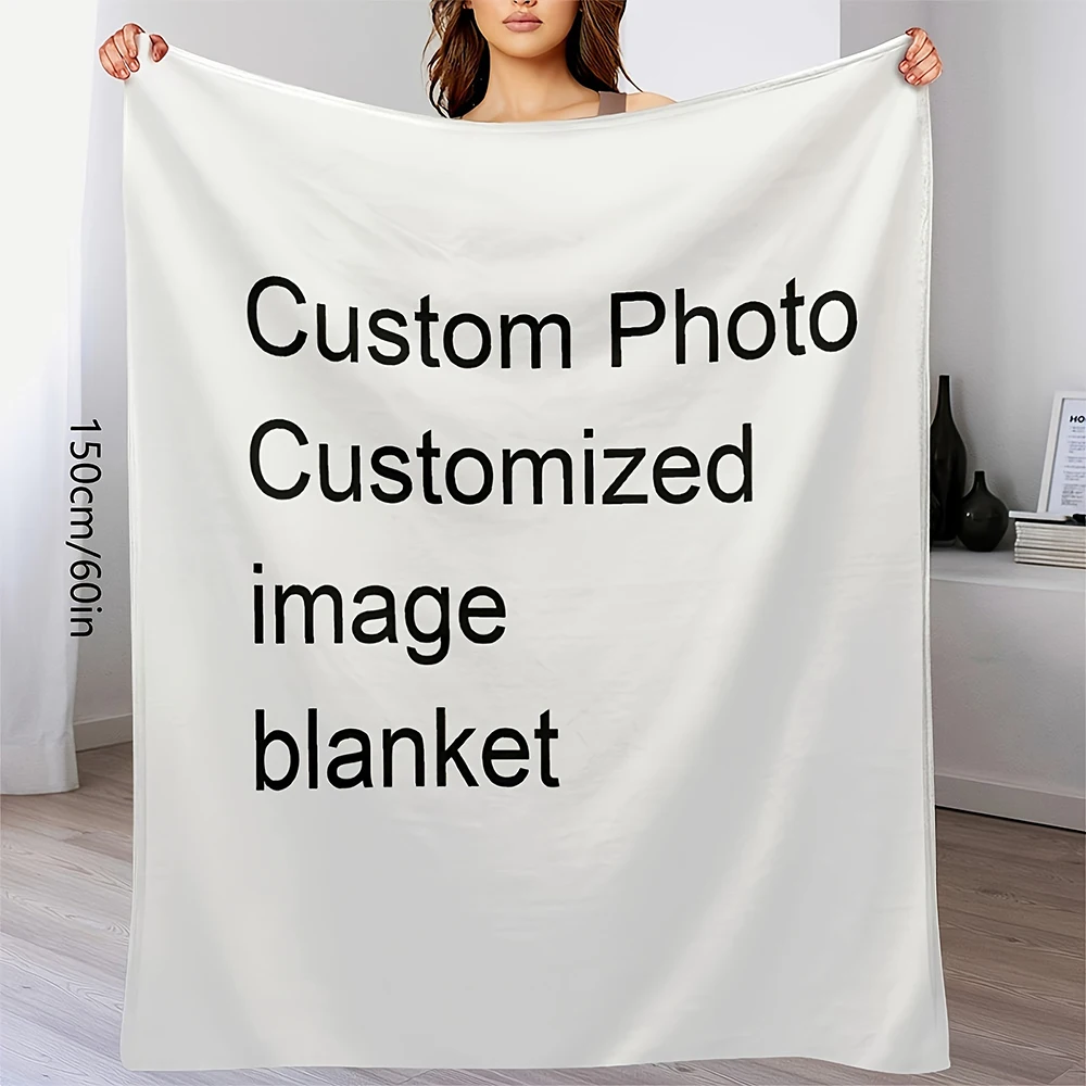 Flannel Custom Throw Blanket Throw DIY Lightweight Personalized Blanket for Sofa Couch Bed Decoration Warm