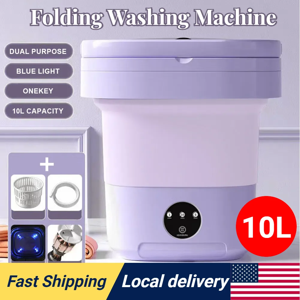 

10 L Portable Foldable Washing Machine with Spin Dryer For Socks Underwear Panties Washer Household Mini Washing Machine