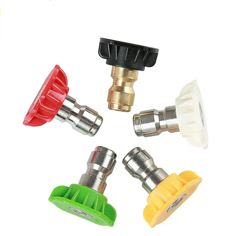 5pcs 1/4" Quick Connector Car Washing Nozzles Metal Jet Lance Nozzle High Pressure Washer Spray Nozzle Parkside Washing Adap