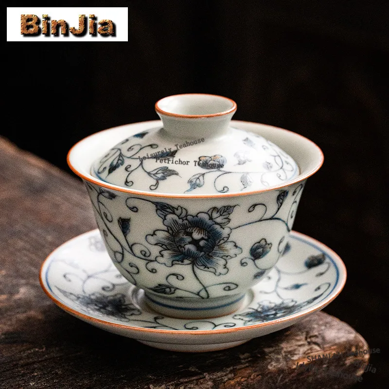 

100ml Under Glazed Rabbit Gaiwan Aesthetic Tea Tureen Tea Bowl With Lid Kit Tea Making Cover Bowl Teaset Accessories Decoration