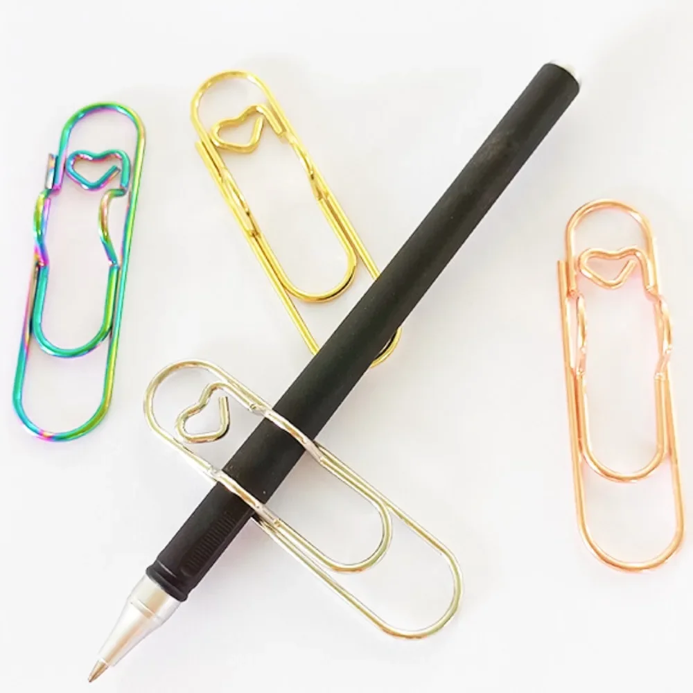 5/3/1PCS Multi-functional Metal Paper Clips with Pen Holder Binder Clips School Office Learning Supplies Stationery