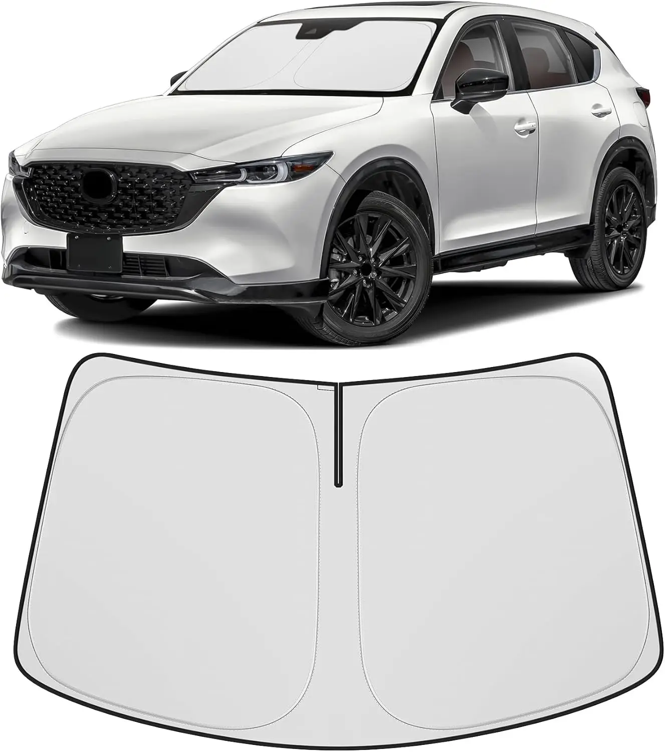 

Солнцезащитный козырек на лобовое стекло, совместимый с Mazda CX5 2017-2025, складной, для переднего окна, защита от солнца, блокировка УФ-лучей
