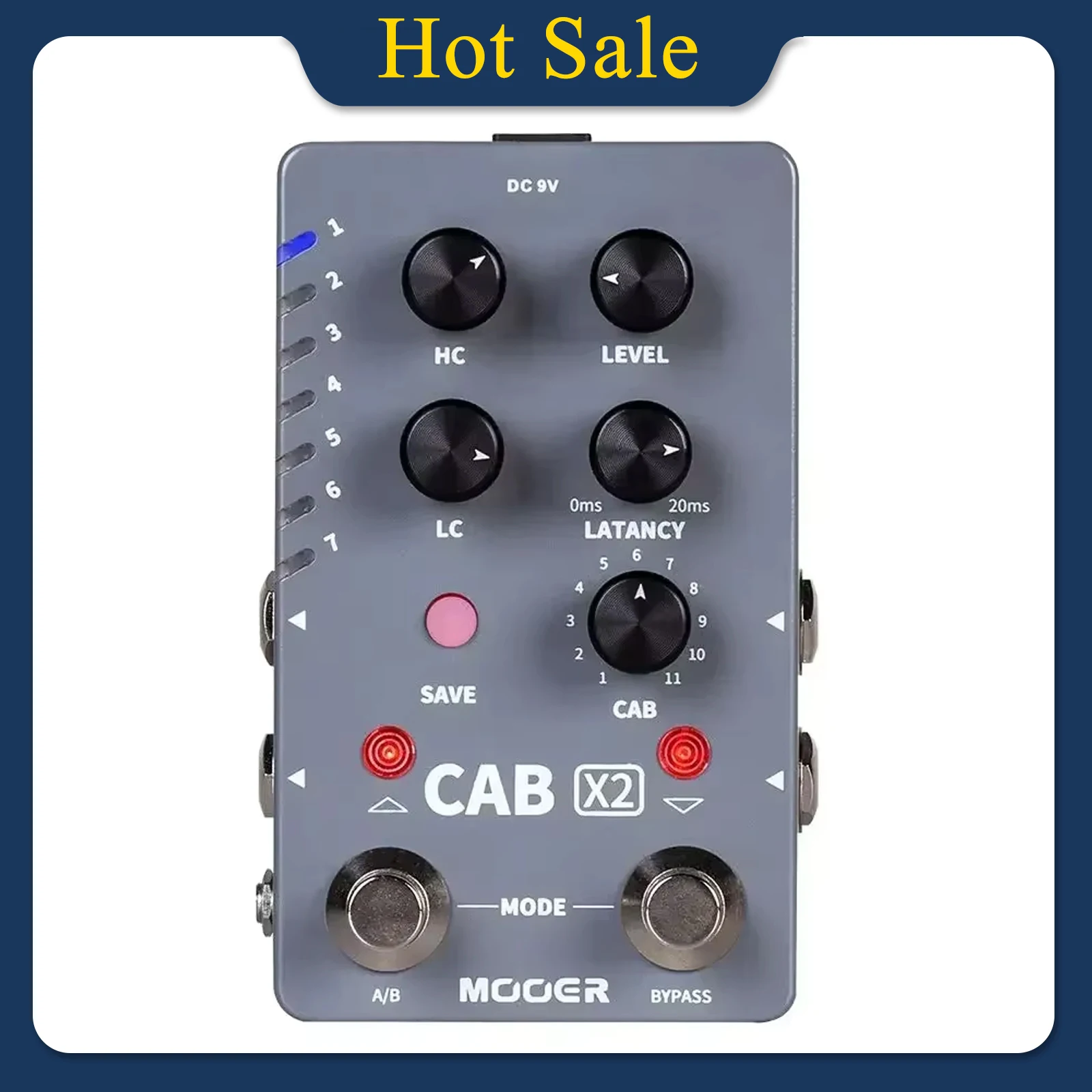 MOOER CAB X2 Guitarra Effect Pedal Stereo IR Cabinet Simulation 14 Presets 11 Factory IR Dual Channel Cab Guitar Accessories
