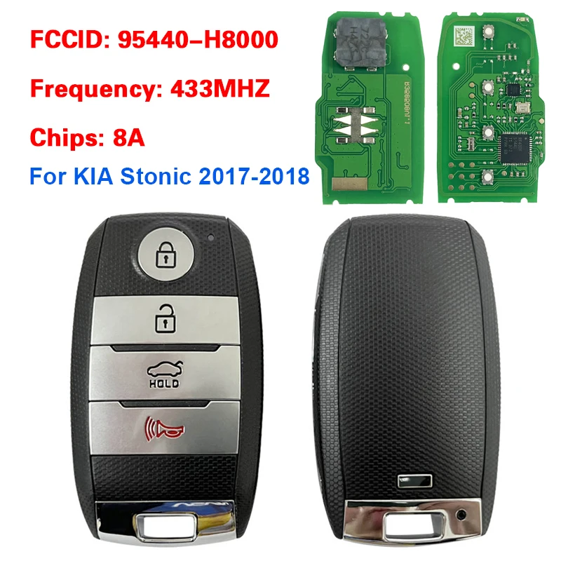 

CN051093 For KIA Stonic 2017-2018 Aftermarket Smart Key Remote 4 Button 433MHz 8A Chip 95440-H8000 FCCID:NYOSYEC4FOB1611