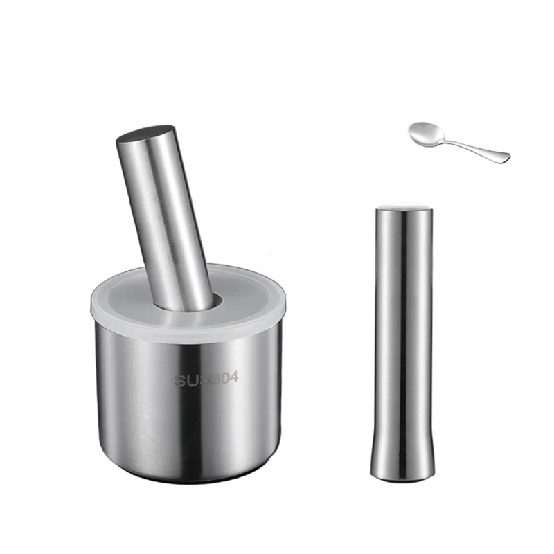 304 Stainless Steel Masher Solid Garlic Masher Household Grinding Masher Garlic Masher Garlic Mortar Grinding Bowl-AB52