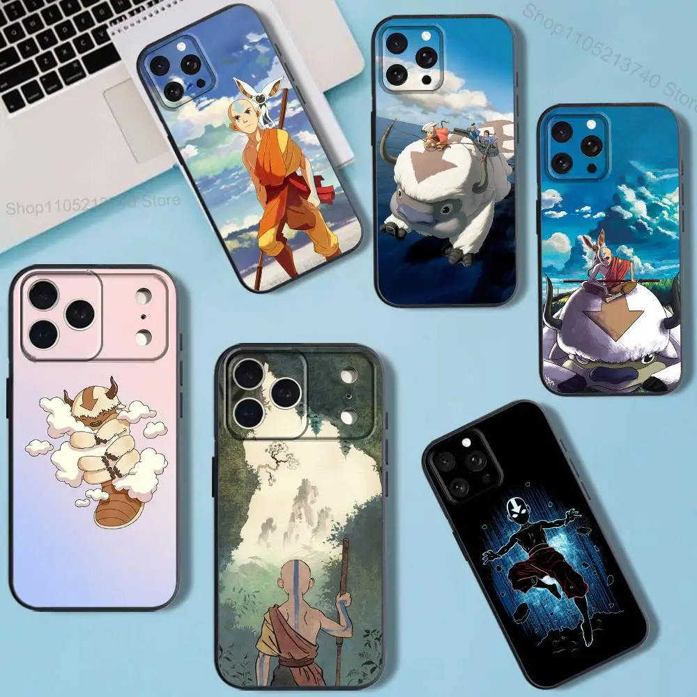 

A-Avatar A-Appa A-Aang-es Phone Case For iPhone 11,12,15,16,17,13,14,Pro,Max,Plus,E,Mini,Air,SE4 Black Soft Box
