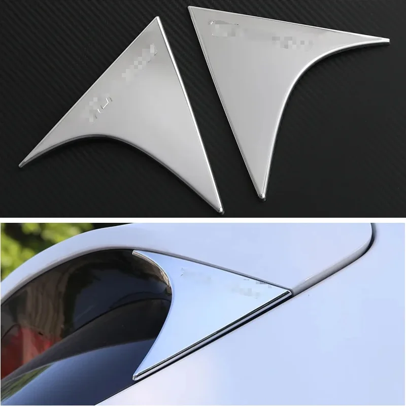 

For Hyundai Tucson 2015- 2019 2020 Accessories Rear Trunk Tail Window Spoiler Triangle Decor Frame Cover Trim Rear Window Louver