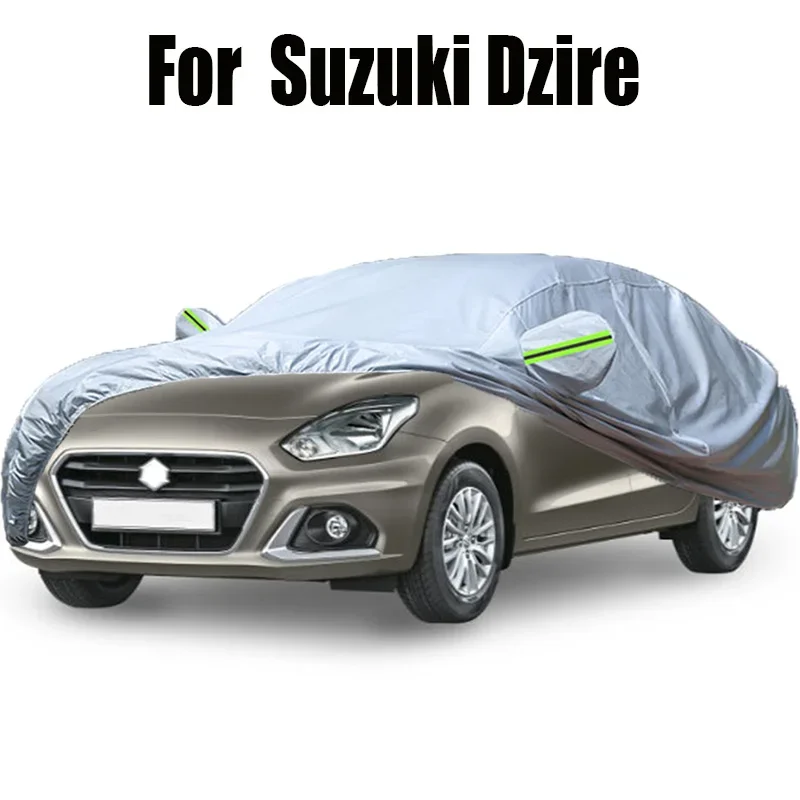 フルカーカバー防水屋外抗紫外線太陽雪雨氷傷保護カバースズキ-dzire-セダンハッチバック-2008-2023