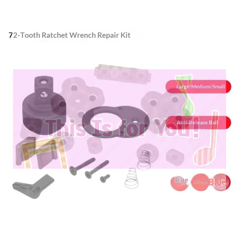 【MA】72T Ratchet Wrench Repair Kit Replacement Parts Anti Drop Ball Bearing For 1/4