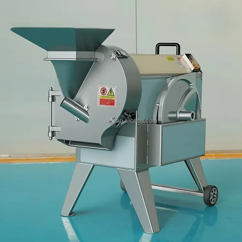800KG/H Industrial Root Vegetable Cutting Machine; High Capacity Automatic Slice & Dice for Vegetable Processing Plant