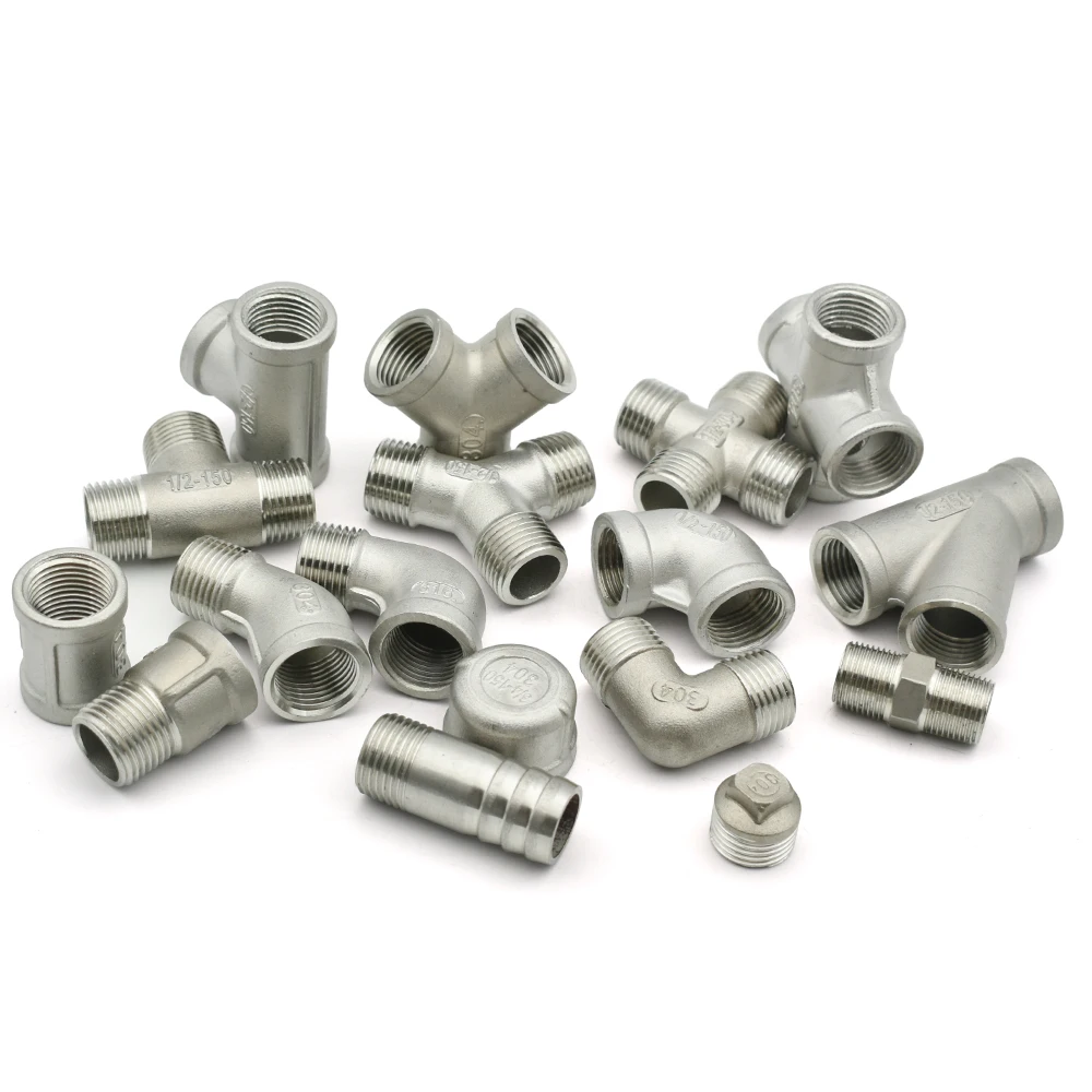 Armaturen aus Edelstahl 304, 3-Wege-/4-Wege-Anschlüsse/Winkelstück, BSP-Außengewinde/Innengewinde, 1/4 Zoll 1/2 Zoll, 3/4 Zoll, 1 Zoll, 2 Zoll, Stoßumwandlungsanschlüsse – Detail 2
