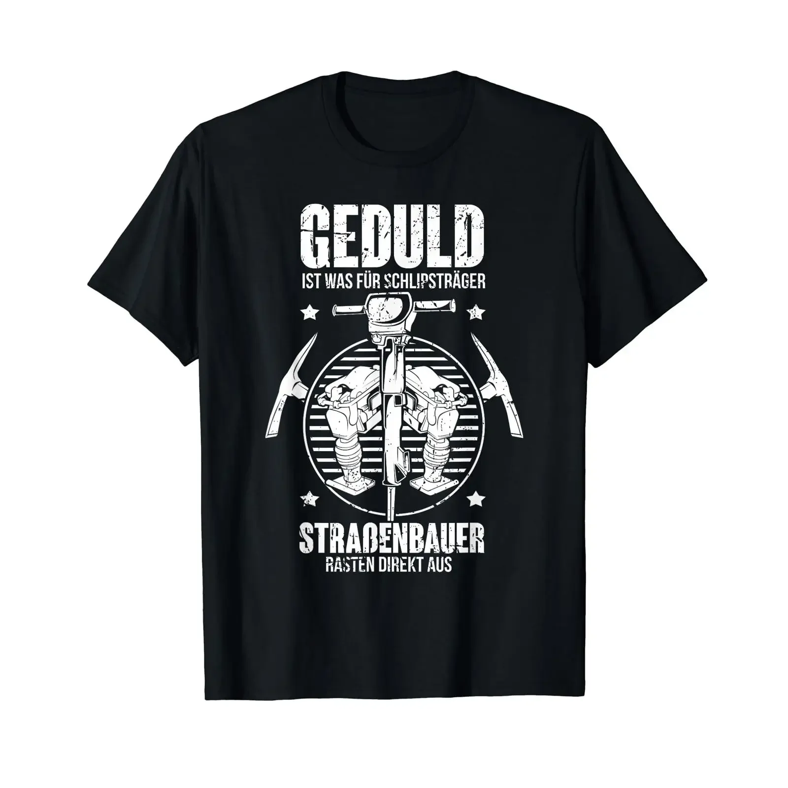 Men's Patience Roadbuilder Idea Plaster T Shirt vintage Washed Soft Top For Everyday Wear Comfortable graphic Unisex streetwear
