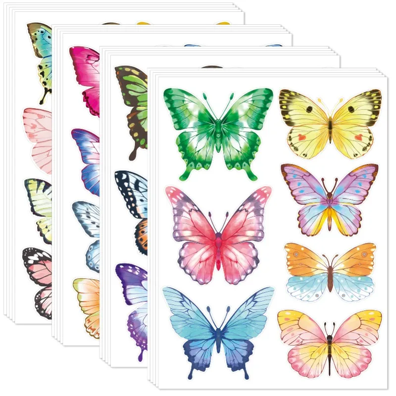 1pc Watercolor Colorful Butterfly Wall Stickers Kids Baby Room Decor Wall Decals Bedroom Home Decoration Girls Living Room DIY