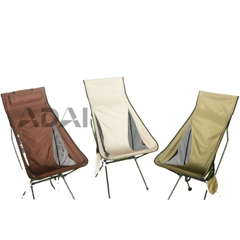 

Ультралегкое складное кресло-шезлонг из алюминиевого сплава для отдыха на природе, рыбалки, с дышащей спинкой, портативное, в форме полумесяца