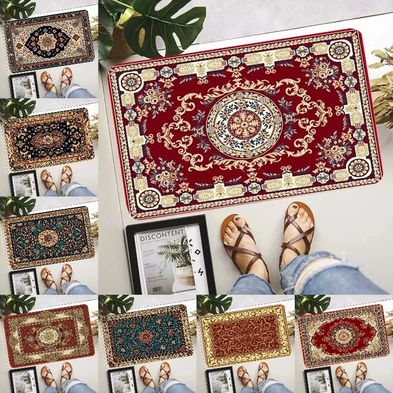 Classic Bohemian Retro Printing Non-Slip Waterproof Doormat Easy Clean Entrance Floor Mat Home Decor Durable Very Fashionable