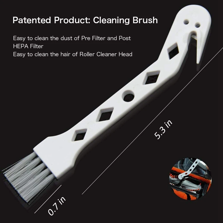 M04K 7-Pack Vacuum Filter Replacement Kit For Dyson V6, V8, V7 Vacuum Cleaner, 3 HEPA Column Filter, 3 Pre-Filter, 1 Cleaning Br