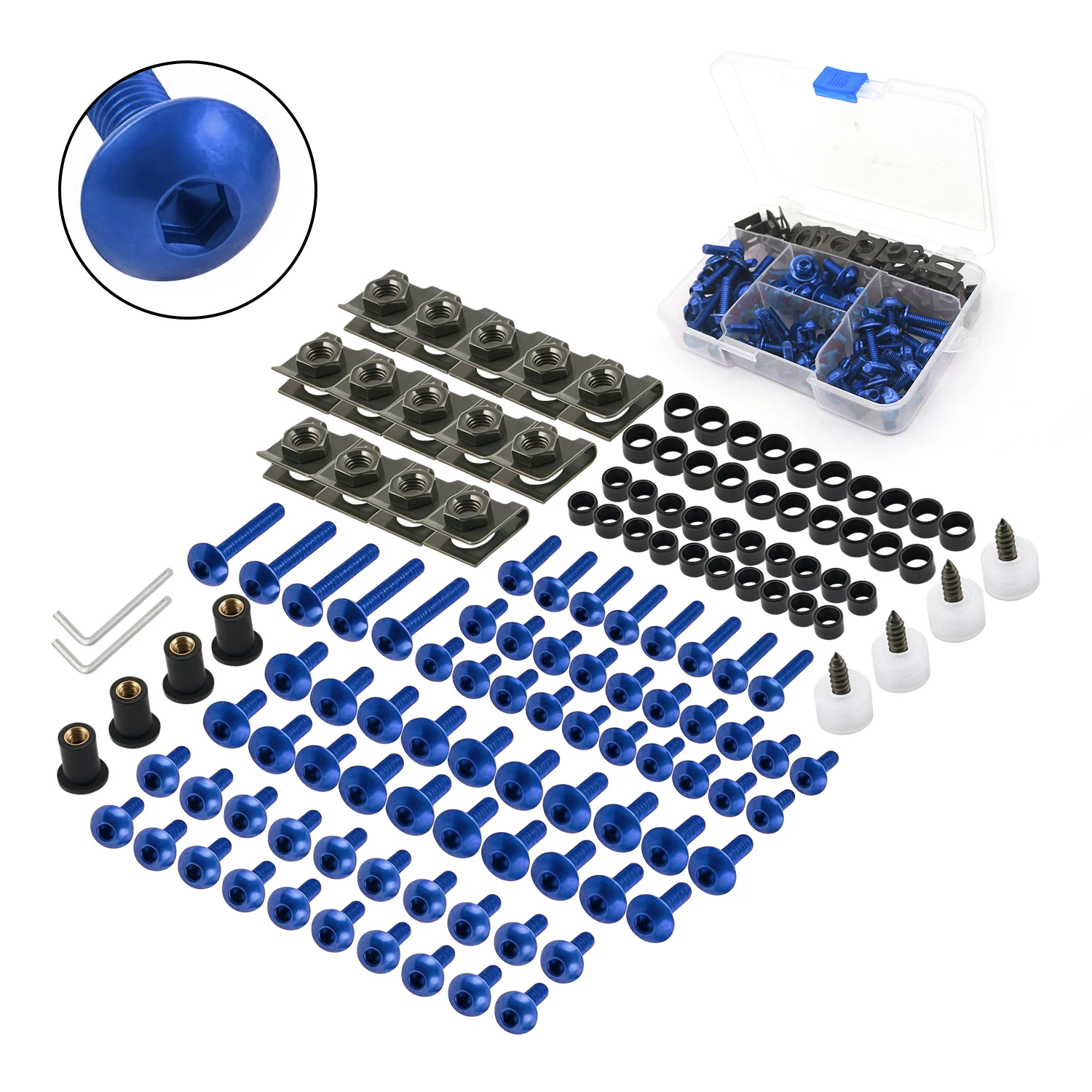Motorradzubehör für YAMAHA YZF R1 R15 R25 R3 R6 R125 R15 R25 MT03 MT07 MT10 MT-09 MT-07 M5 M6 Schrauben- und Muttern-Set Bunt – Detail 18