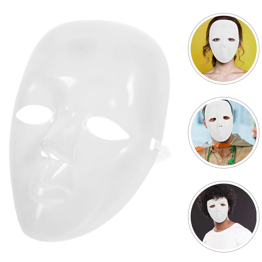 2 Pcs Blank Hand Drawn Mask Masquerade maschere di plastica fai da te il trucco sfuso della festa bianco per decorare