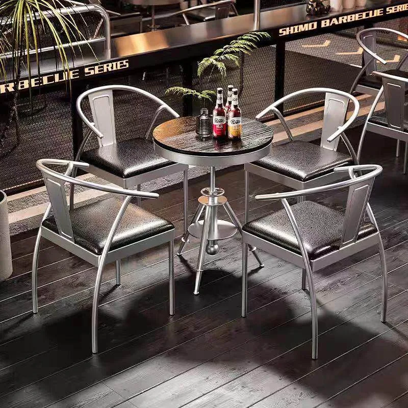 Table and chair combination Milk tea shop Cafe Dining table chairs Bar sitting area network Catering furniture