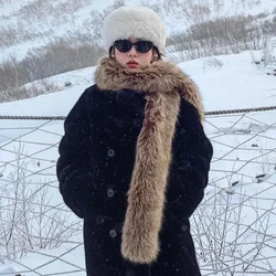 Faux Fox Fur Scarf Women Men Winter Warm Thickened Lengthened Long Scarf Neck Fur Collar Dress Cape Sexy Party Dress Shawls
