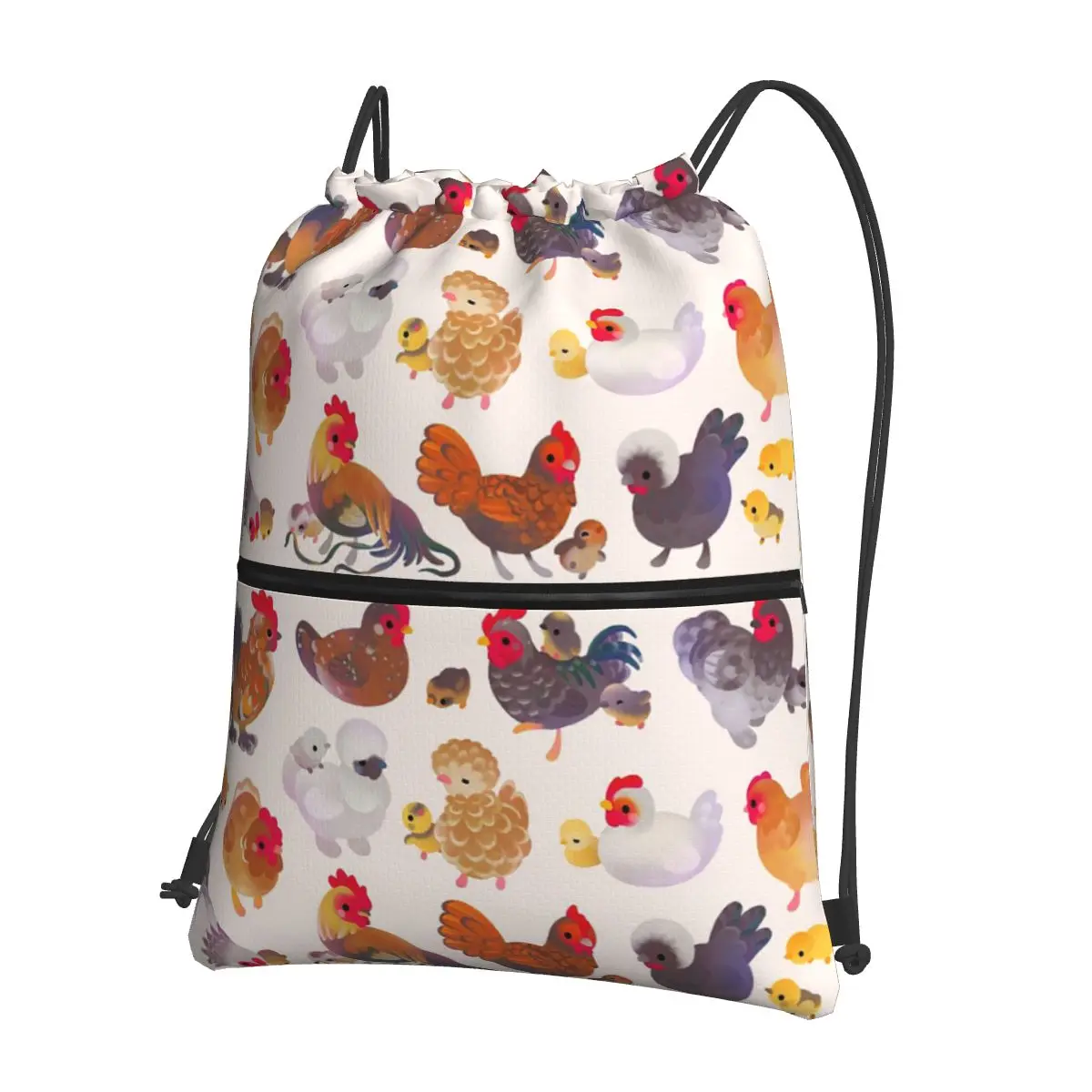 Mochilas portáteis com pacote de cordão, frango e bolso chick-pastel, diversos sacos para viagem, esporte, homem e mulher